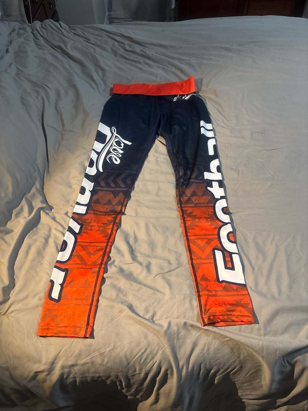 XLUSION Love Denver Football Leggings Navy Orange Size M